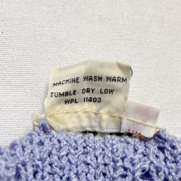 Compositions Vintage Crochet Knit Sweater Cardigan Periwinkle Women's 44 Preppy - Picture 5 of 9